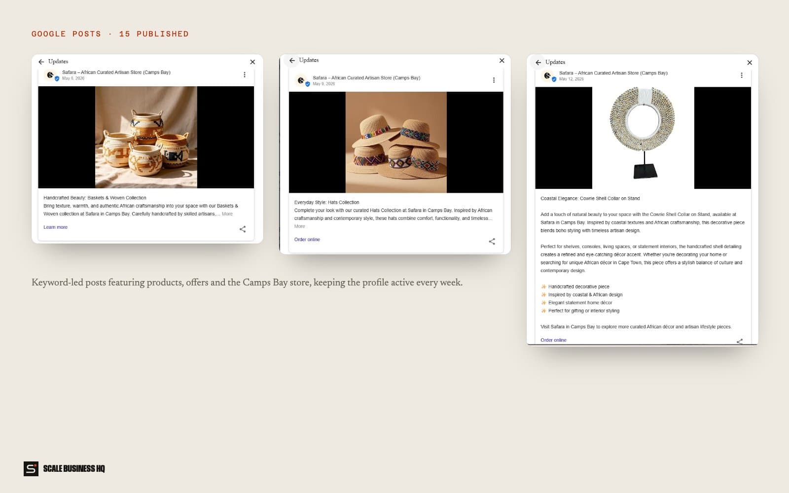 Google posts published for Safara