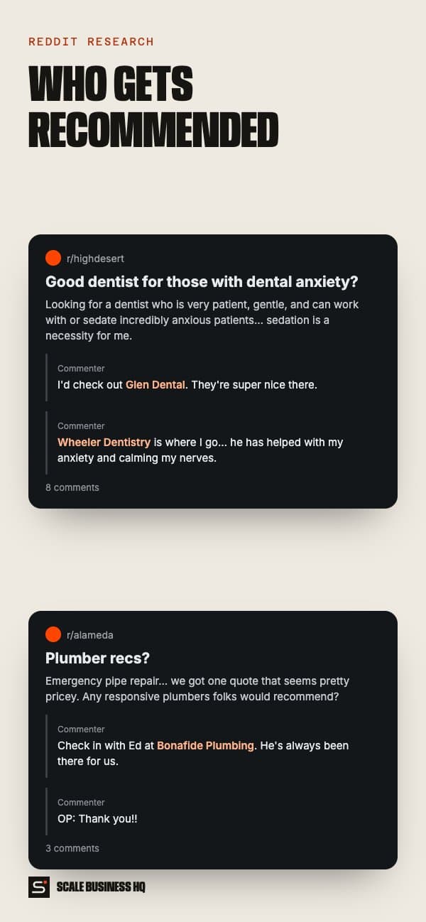 Reddit recommendation threads on mobile