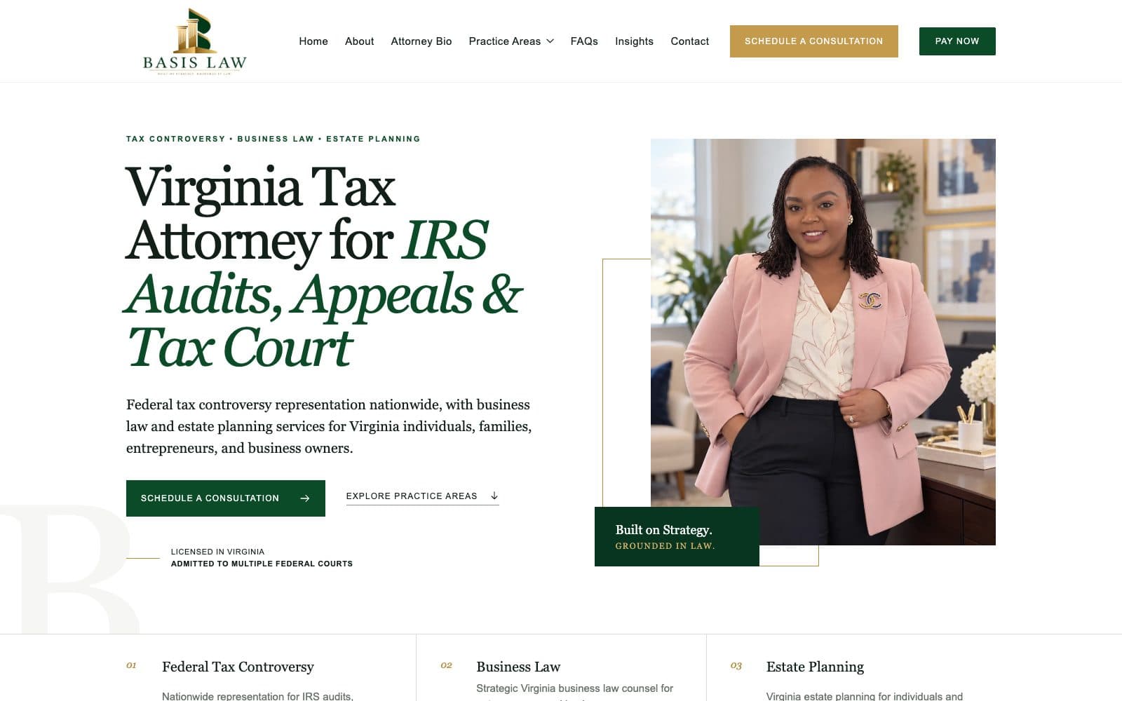Basis Law website: Virginia Tax Attorney for IRS Audits, Appeals and Tax Court